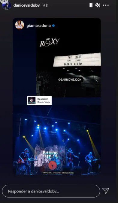 Gianinna Maradona asistió a un recital de Daniel Osvaldo y se avivaron los rumores de romance 