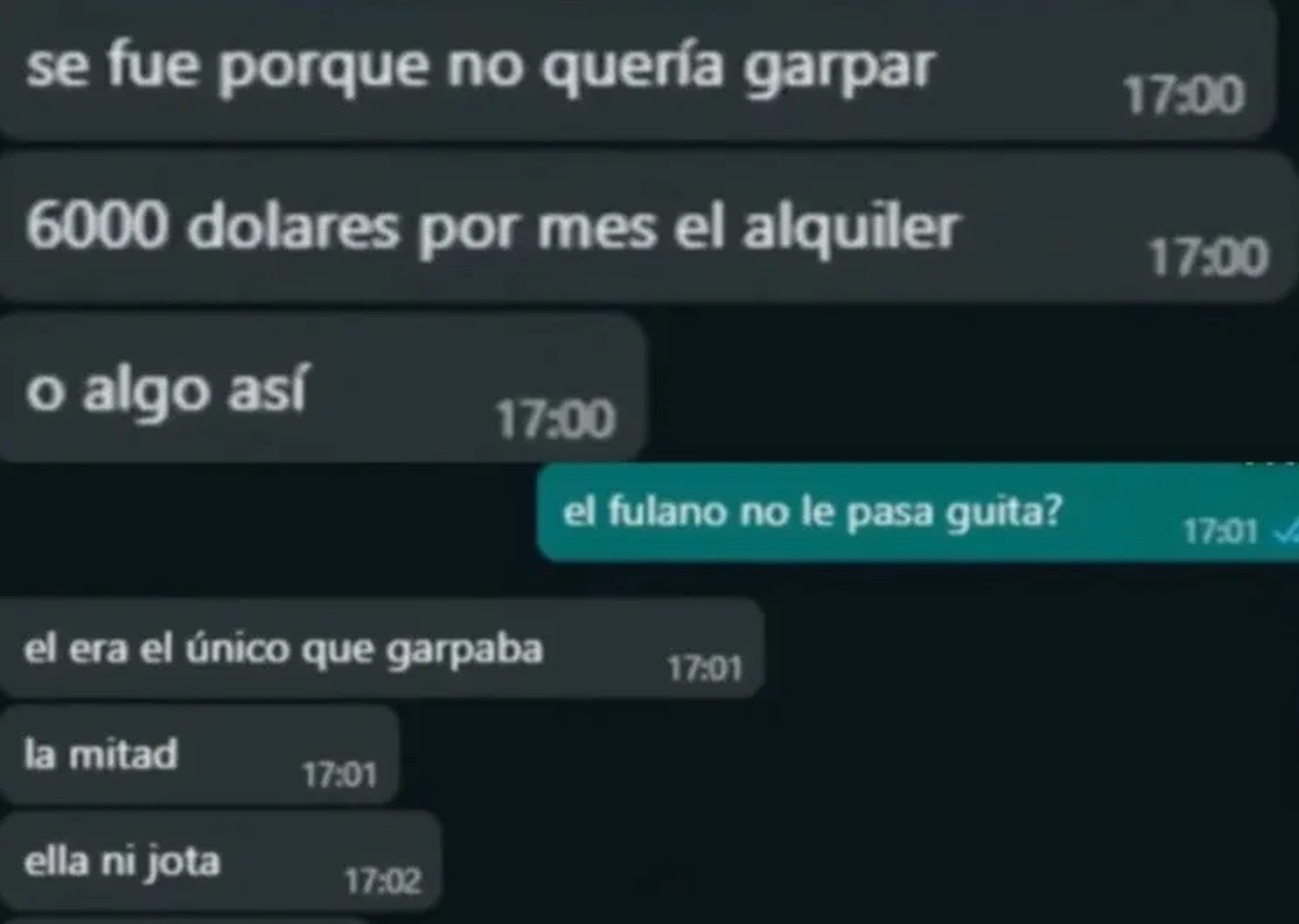 Capturas de pantalla de los chats de los exvecinos de Vicky Xipolitakis.