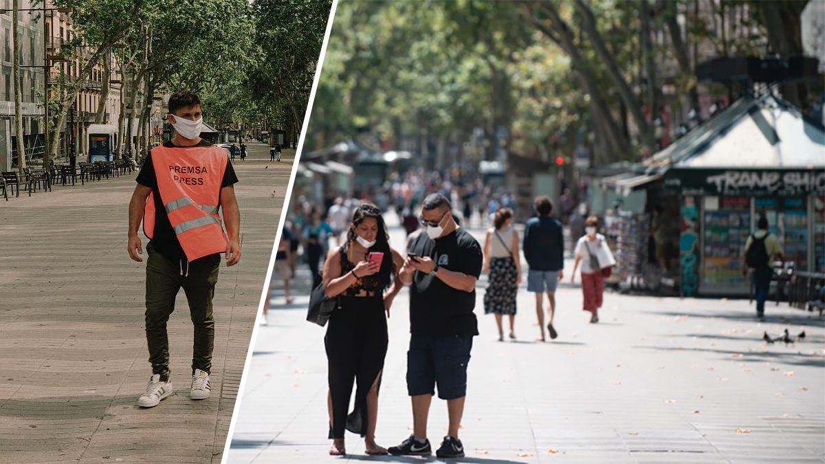 El periodista (der.) Joaqu&iacute;n Santos habl&oacute; con Aire de Santa Fe sobre la situaci&oacute;n de Catalu&ntilde;a en pleno rebrote de casos de coronavirus durante el verano europeo.