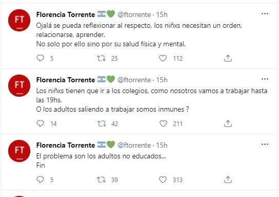 Florencia Torrente habló de las nuevas restricciones para circular y para la educación