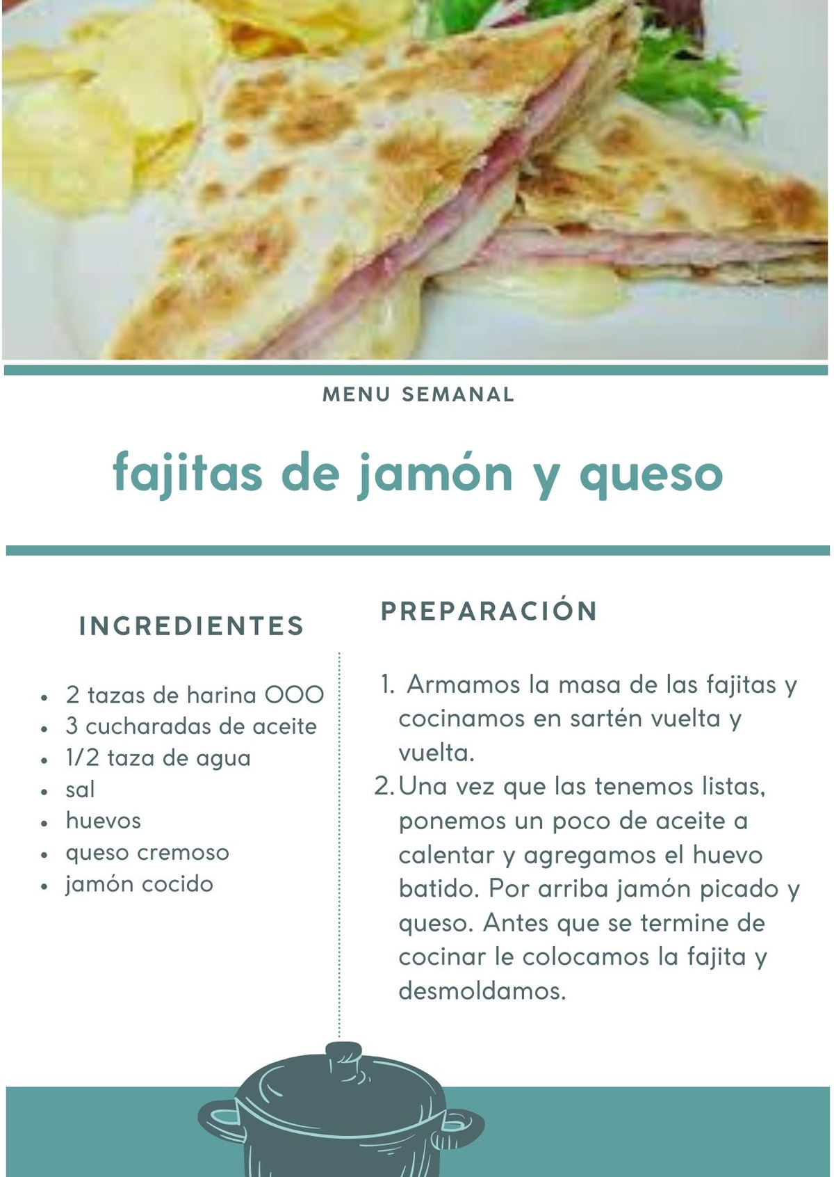 Las fajitas de jamón y queso son ideales para hacer en casa con pocos ingredientes y sorprender a la familia. Las fajitas de jamón y queso son ideales para hacer en casa con pocos ingredientes y sorprender a la familia.