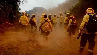 Cooperación interjurisdiccional: treinta brigadistas santafesinos trabajan para controlar el fuego en Chubut