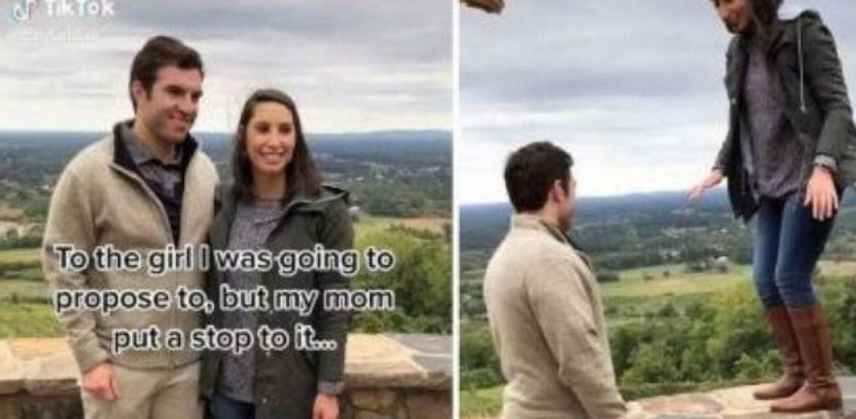 Video viral: joven le pidió casamiento a su novia y su mamá arruinó el momento.