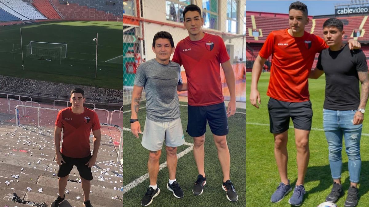 Marco Cerra con el Pulga Rodríguez y Facundo Farías.