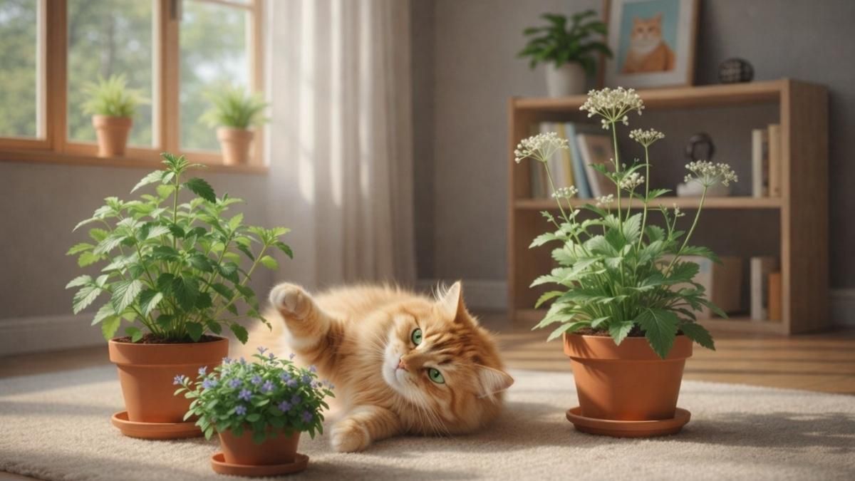 Crear un rincón verde con plantas no tóxicas es la mejor forma de enriquecer el hogar para tu gato.