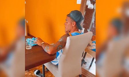 Brian Fern&aacute;ndez mientras hablaba con Aire de Santa Fe este s&aacute;bado pasadas las 15 horas, desde Los Molinos. Fuente: Instagram.