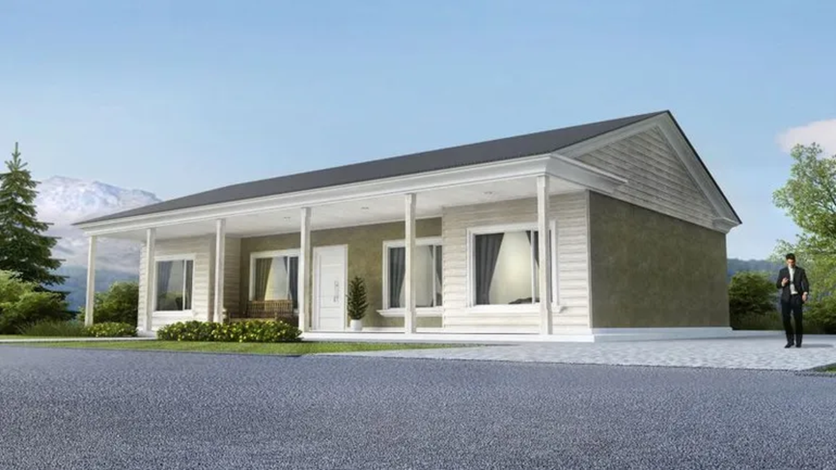 La casa que ganó Martín tiene estilo norteamericano. La casa que ganó Martín tiene estilo norteamericano.