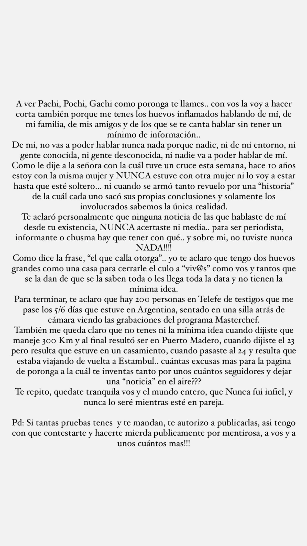 Mauro Icardi se mostró muy enojado con Pochi de @Gossipeame.