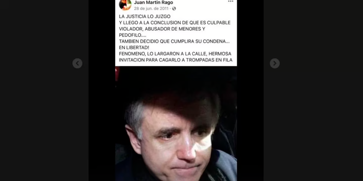 El viejo posteo de Jey Mammón sobre el Padre Grassi que escandalizó a las redes.