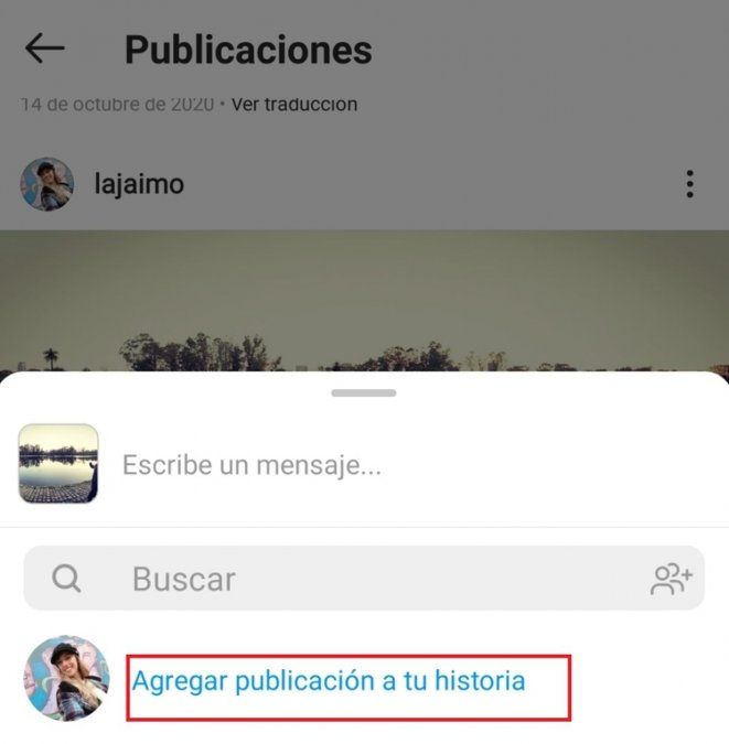 La plataforma vuelve a habilitar la opci&oacute;n de "Agregar publicaci&oacute;n a tu historia".
