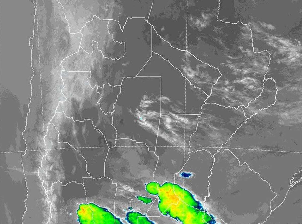 La imagen satelital muestra nubosidad en el norte de Santa Fe. La imagen satelital muestra nubosidad en el norte de Santa Fe.