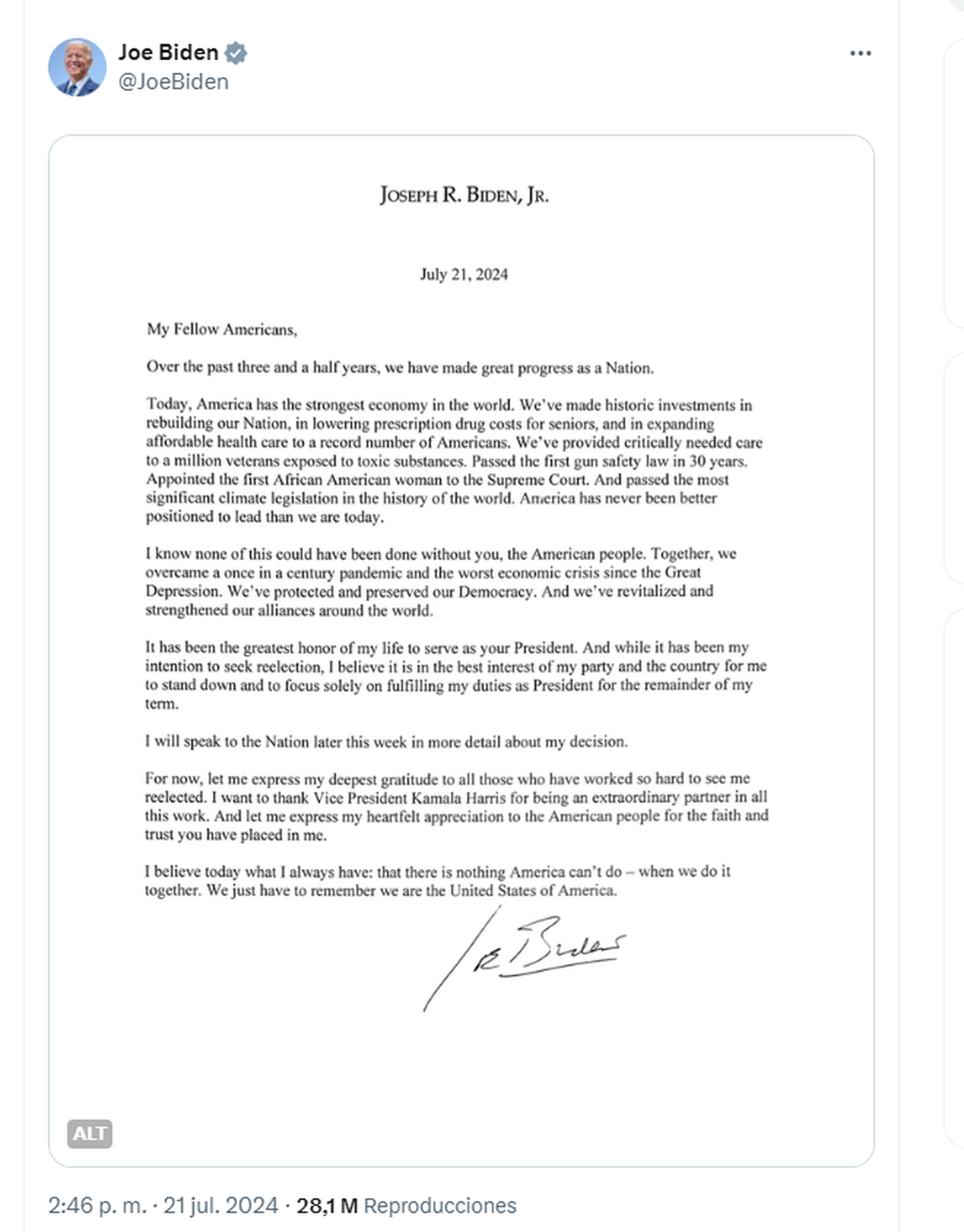 Las causas de la renuncia de Joe Biden a la candidatura presidencial. Las causas de la renuncia de Joe Biden a la candidatura presidencial.