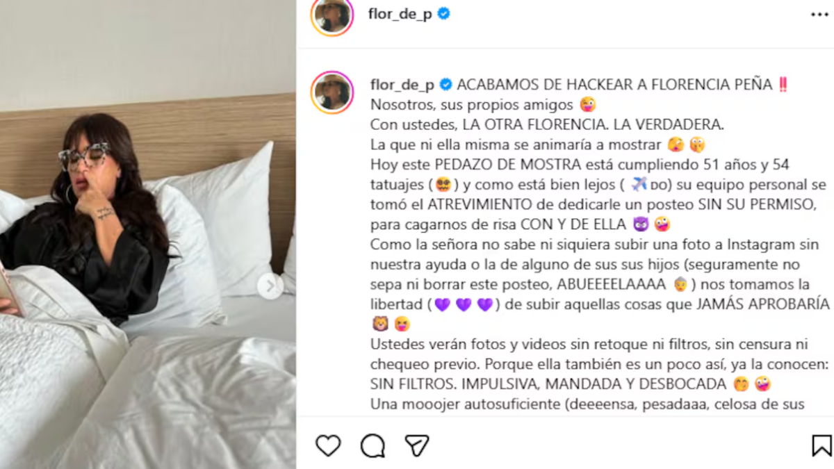 Los amigos de Florencia Peña hackearon su Instagram y publicaron fotos sin filtro Los amigos de Florencia Peña hackearon su Instagram y publicaron fotos sin filtro