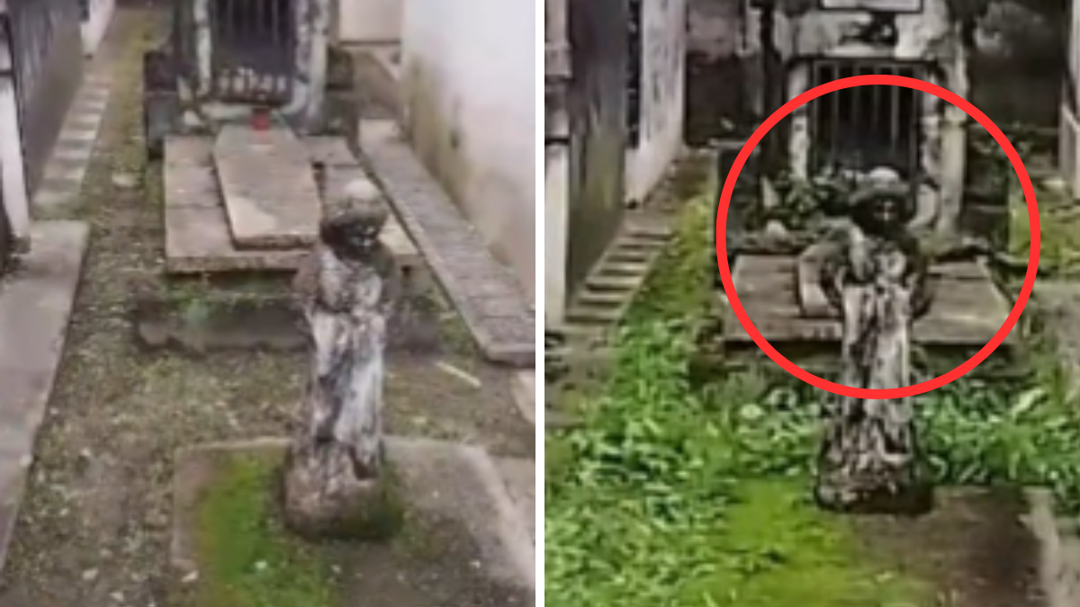Empleados de un cementerio en Tucumán captaron a un ángel moviéndose.