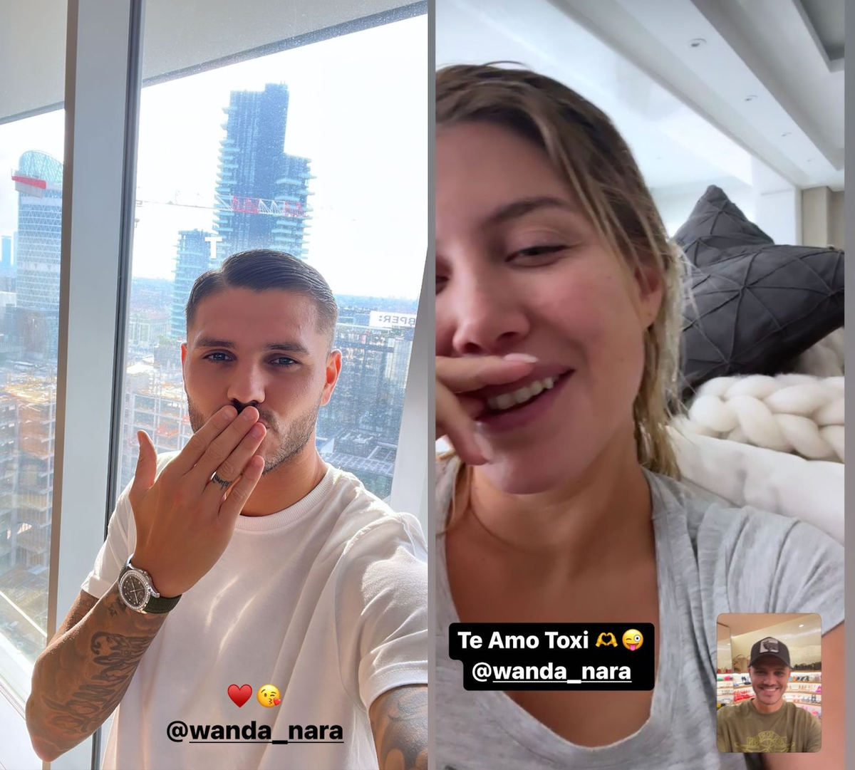 Aquí no ha pasado nada: Mauro Icardi y Wanda Nara se aman a su manera. (Foto: Instagram @mauroicardi)