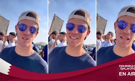 El peque estuvo con los chicos de AIRE en Qatar alentando a la Selección. El peque estuvo con los chicos de AIRE en Qatar alentando a la Selección.