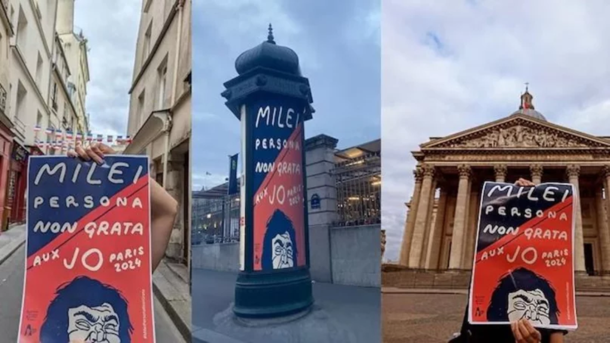 Carteles declaran a Javier Milei “persona non grata” antes de los Juegos Olímpicos