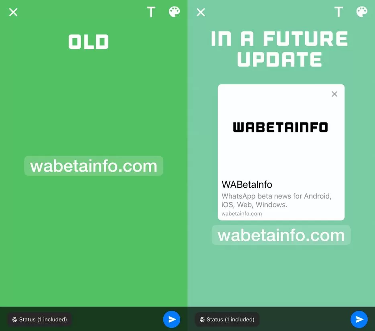 Así se verían los links embellecidos en WhatsApp