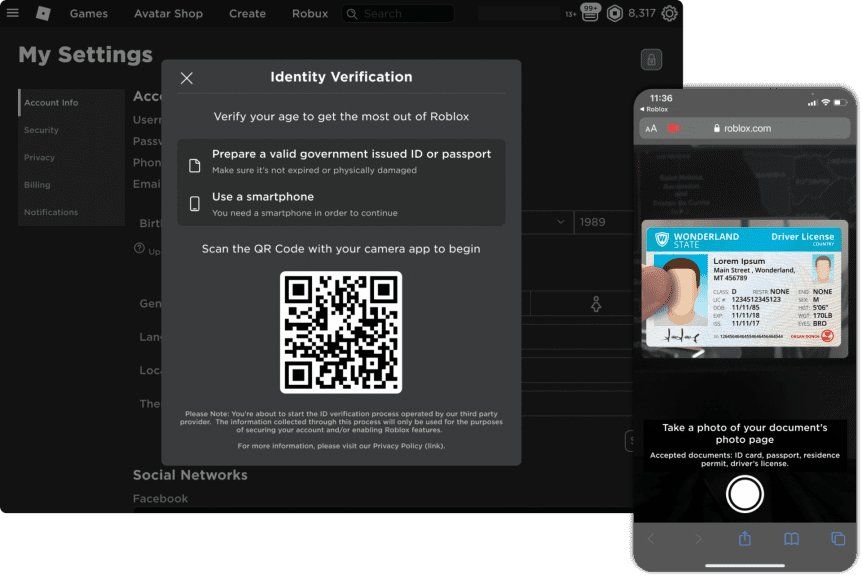 Cómo funciona el sistema de verificación de edad de Roblox.