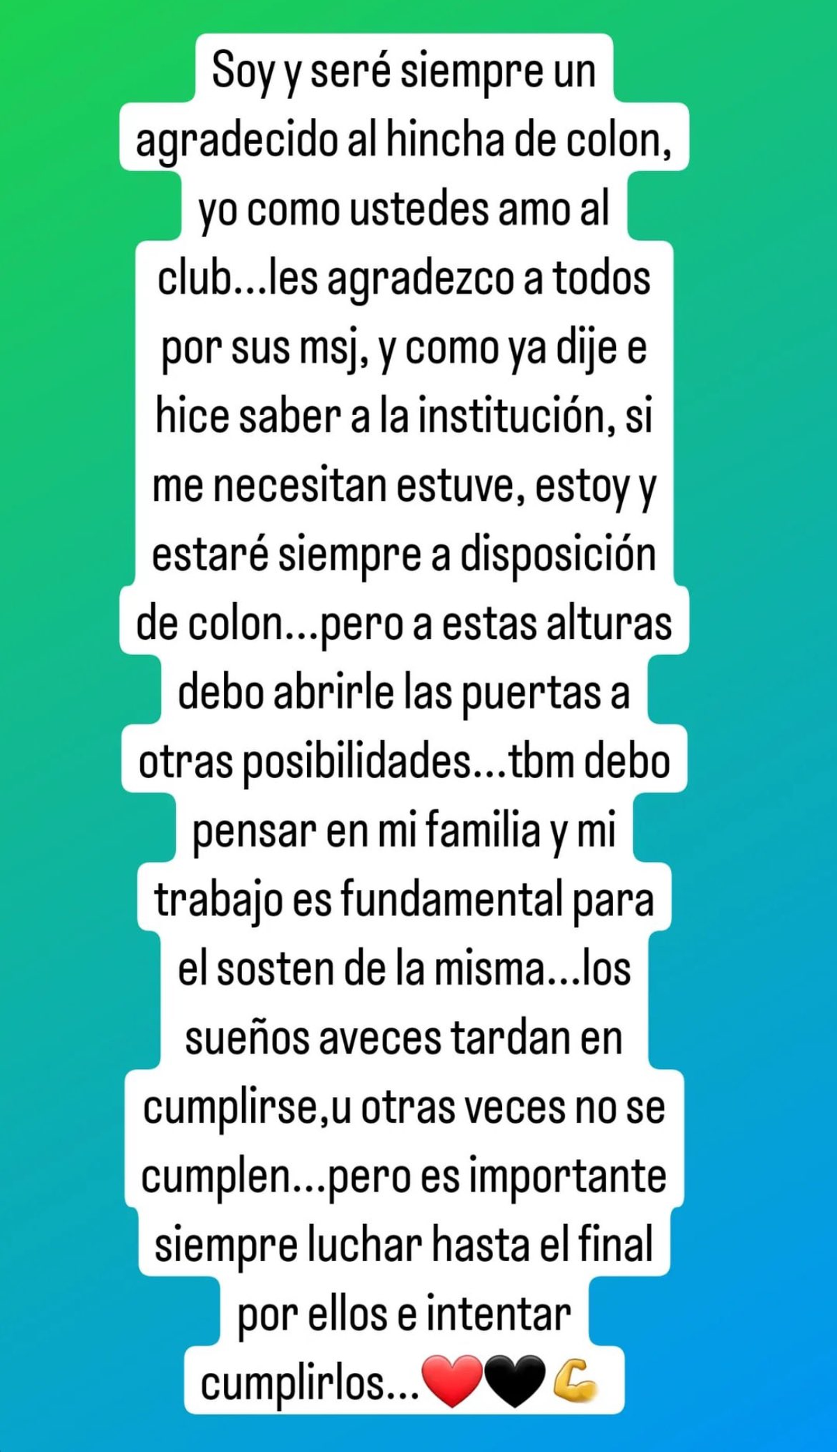 El mensaje de Ismael Quílez en su cuenta de Instagram. El mensaje de Ismael Quílez en su cuenta de Instagram.