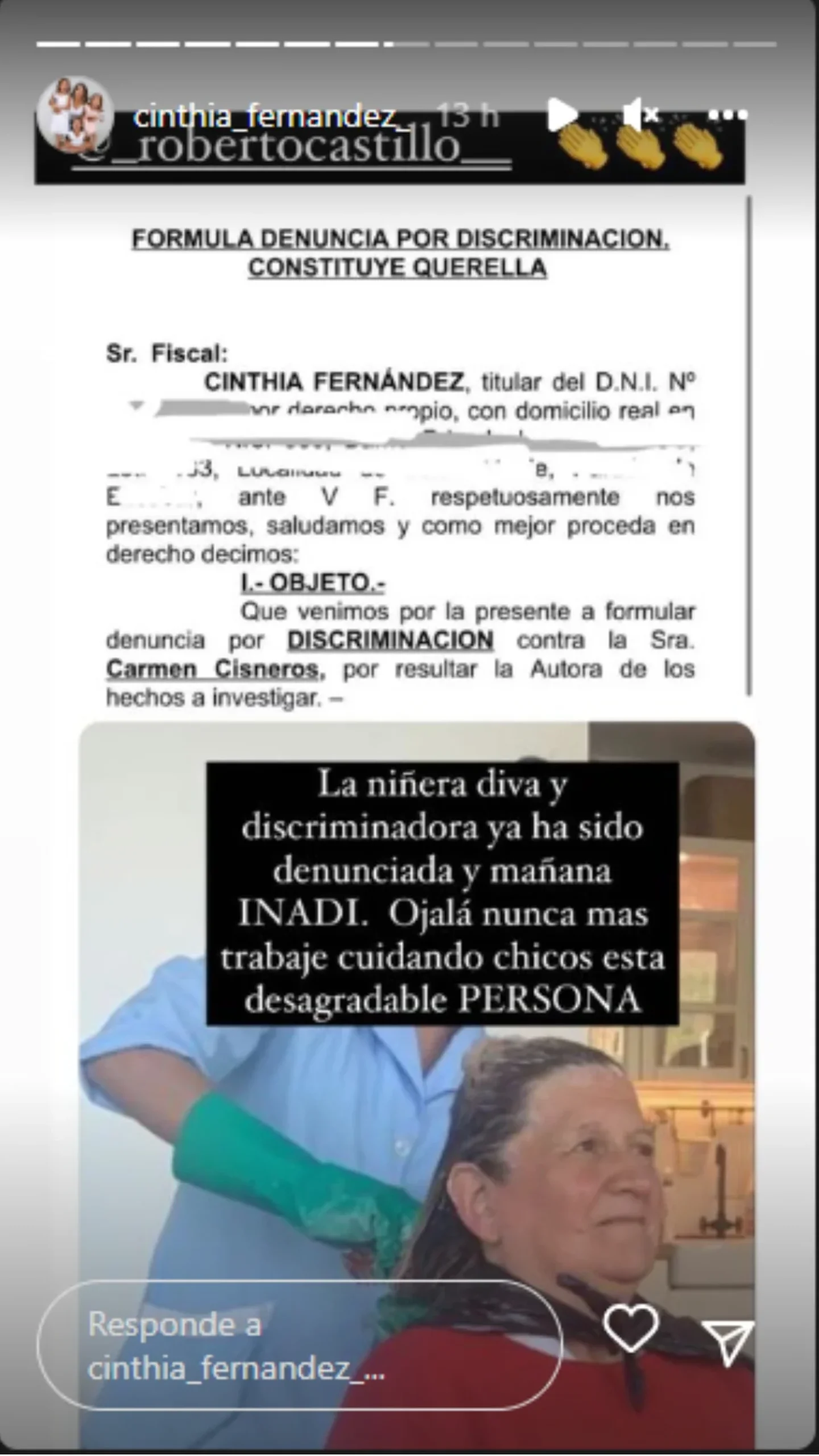 Cinthia Fernández denunció a la exempleada de Wanda Nara.