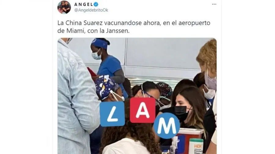 La China Suárez se vacunó en Miami.