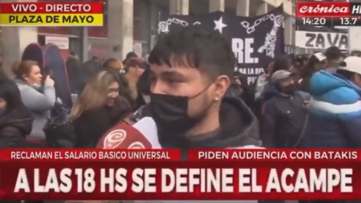 El manifestante suplente que se volvió viral.