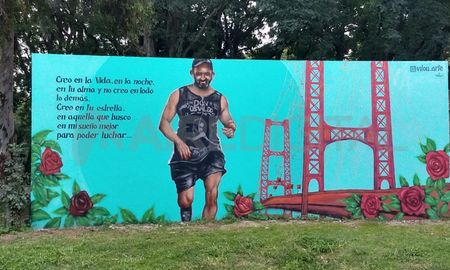 El mural se inauguró este sábado en cercanías al Espigón II de la costanera. El mural se inauguró este sábado en cercanías al Espigón II de la costanera.