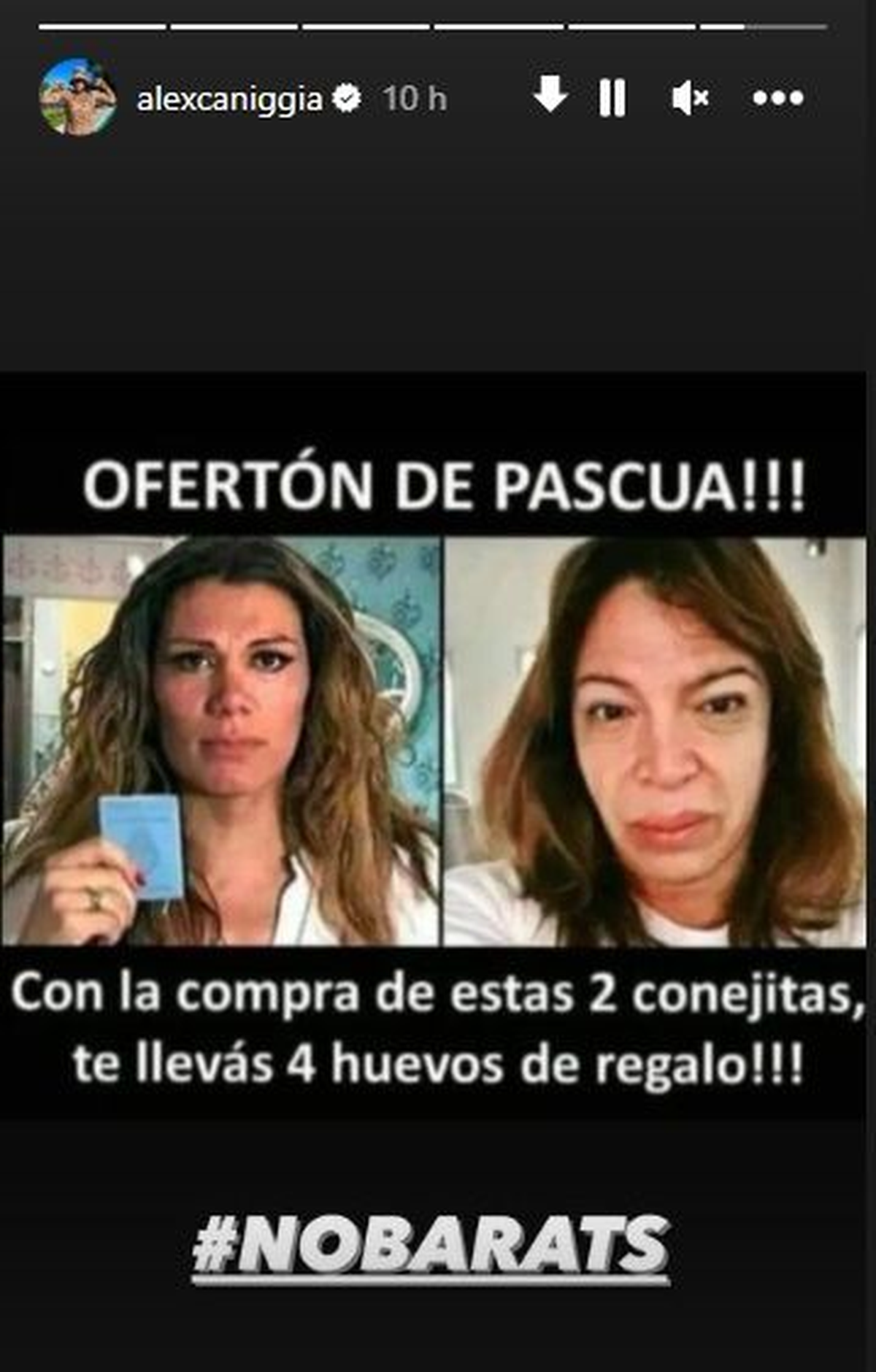 EL COMENTARIO REPUDIABLE DE ALEX CANIGGIA. (CAPTURA: INSTAGRAM)