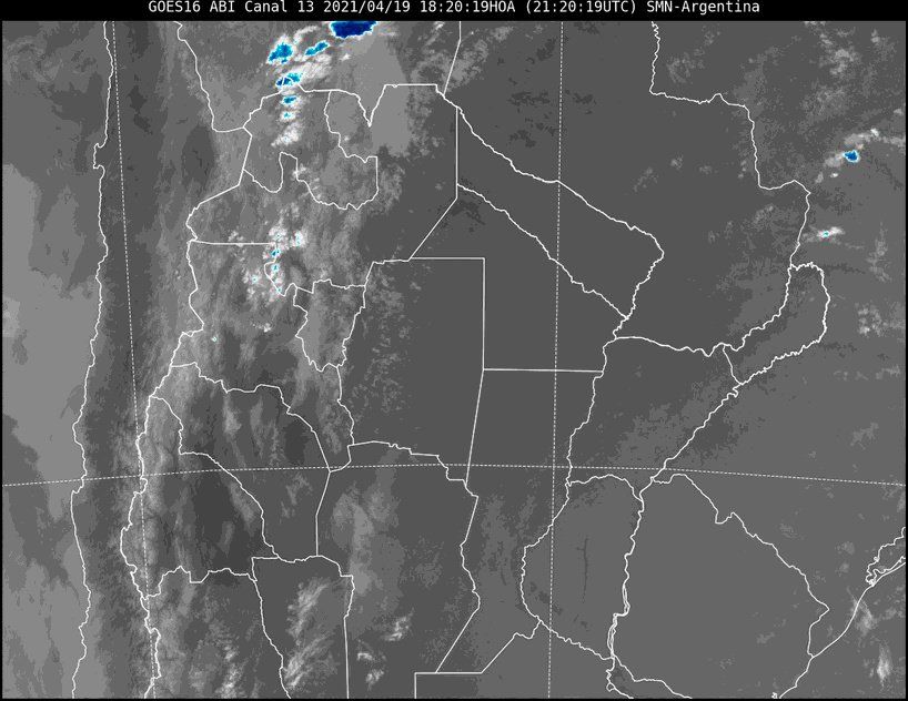 En la imagen satelital se observa que continuamos con poca nubosidad en toda nuestra provincia. Los efectos de una zona de alta presión mantienen estables las condiciones.