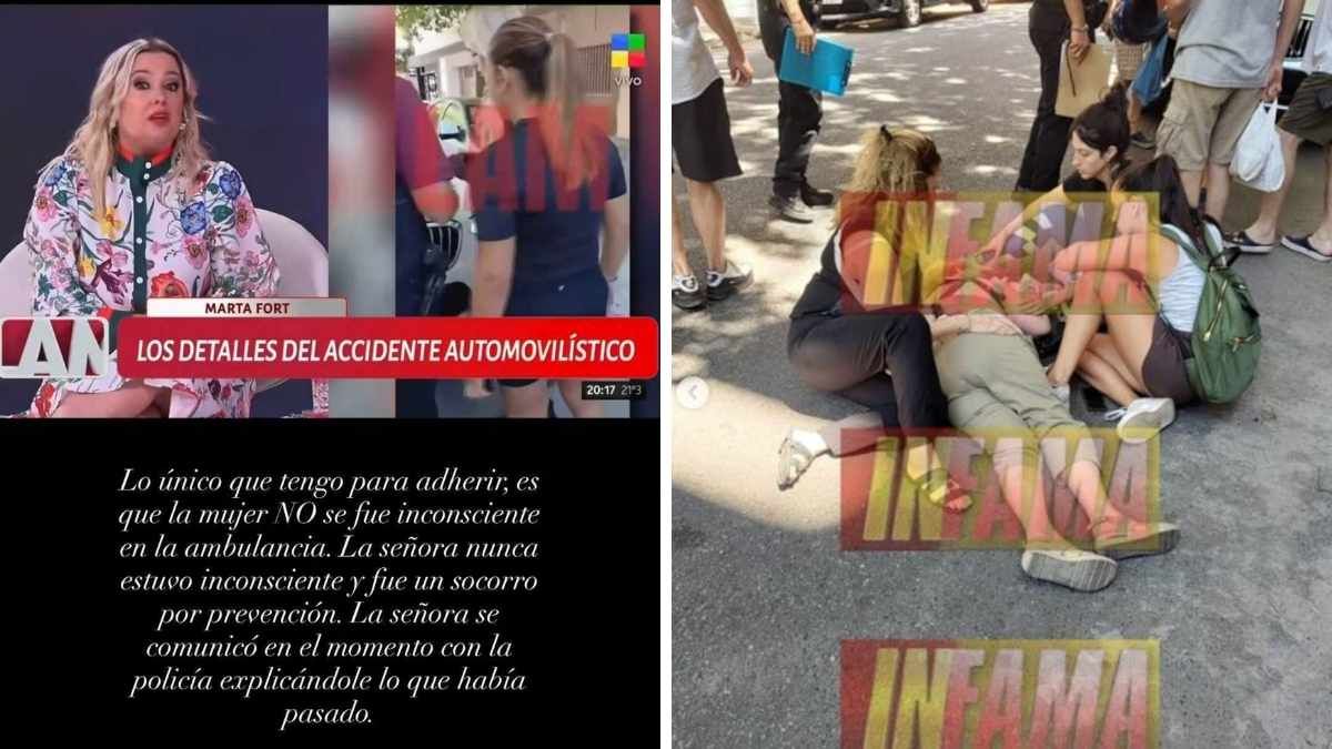 Marta Fort publicó un descargo en Instagram explicando que la señora atropellada nunca quedó inconsciente. Marta Fort publicó un descargo en Instagram explicando que la señora atropellada nunca quedó inconsciente.