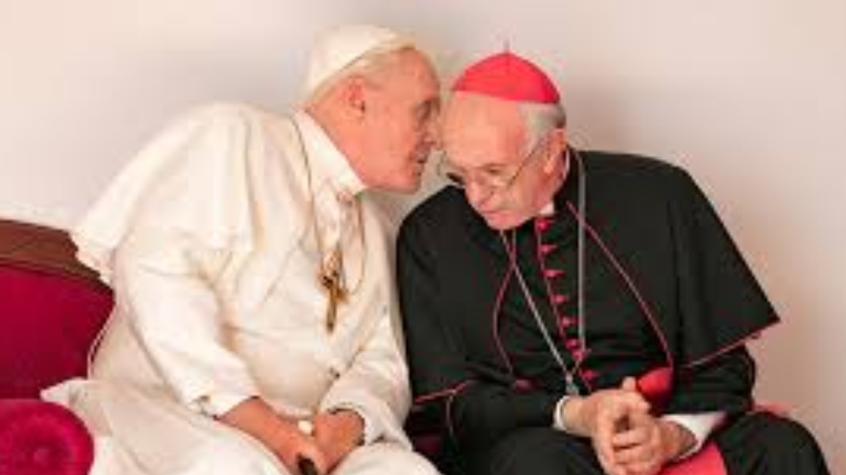 Los dos papas está protagonizada por Anthony Hopkins y Jonathan Pryce.