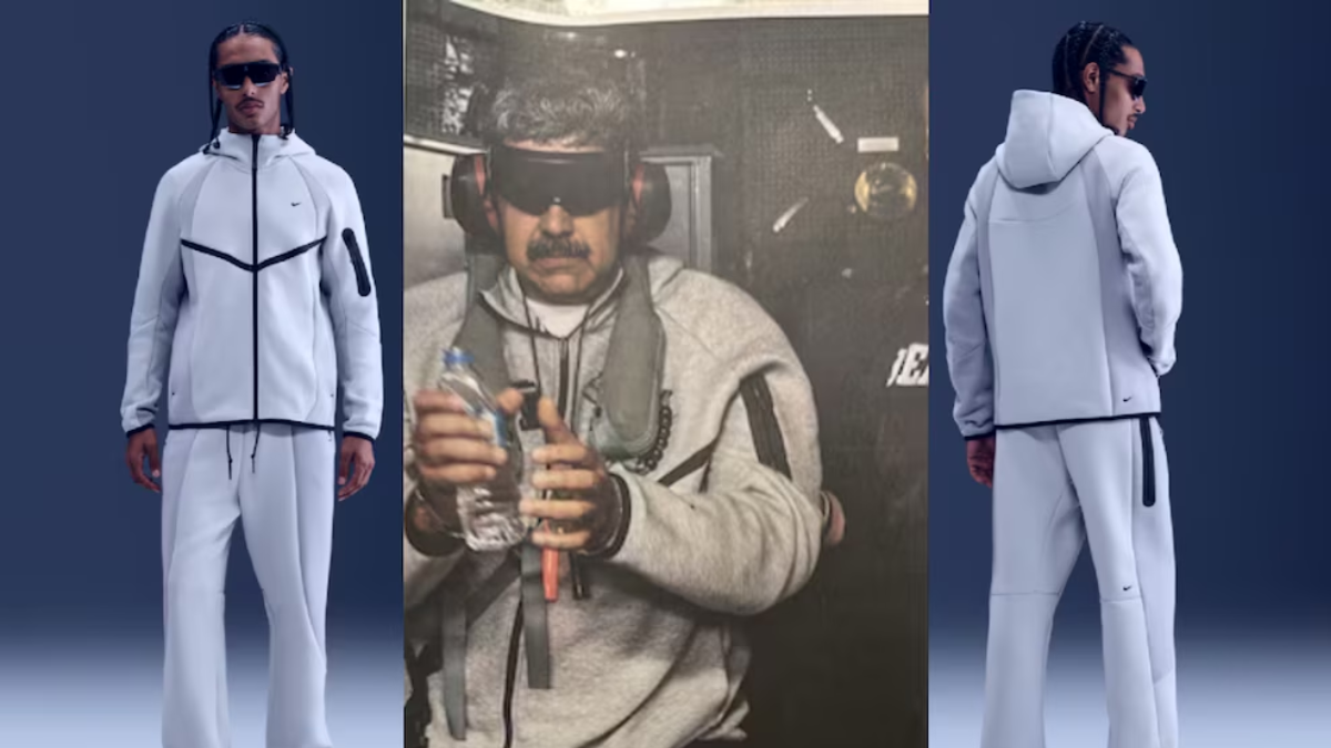 La ropa que tenía el dictador llamó la atención de los internautas - crédito Montaje Infobae (@realdonaldtrumpNike)