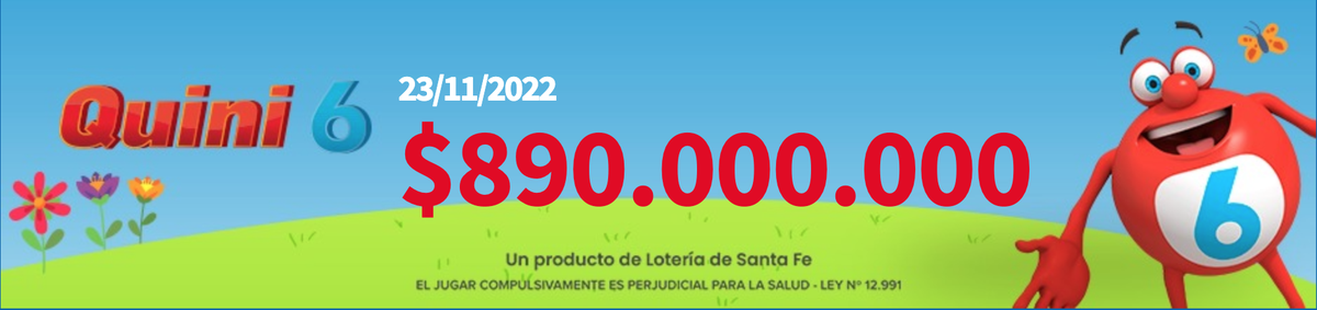 El Quini 6 pone en juego este miércoles 23 de noviembre un pozo estimado de $890 millones