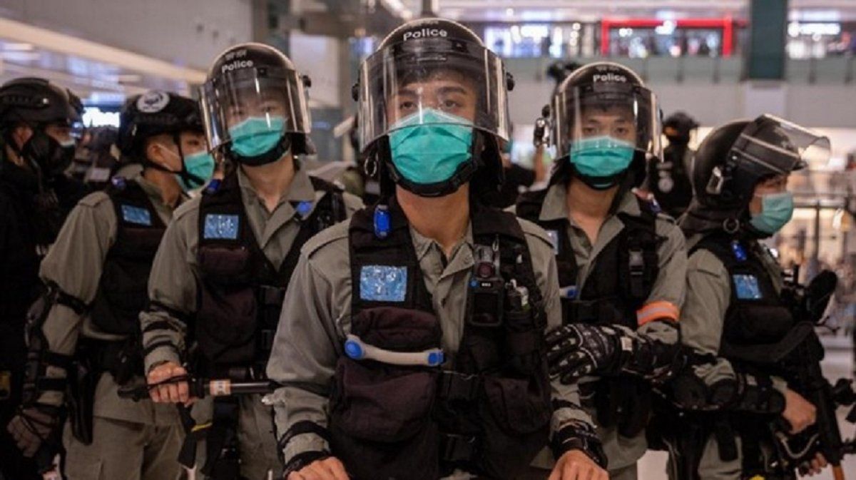 Polic&iacute;as en Hong Kong.&nbsp;EFE
