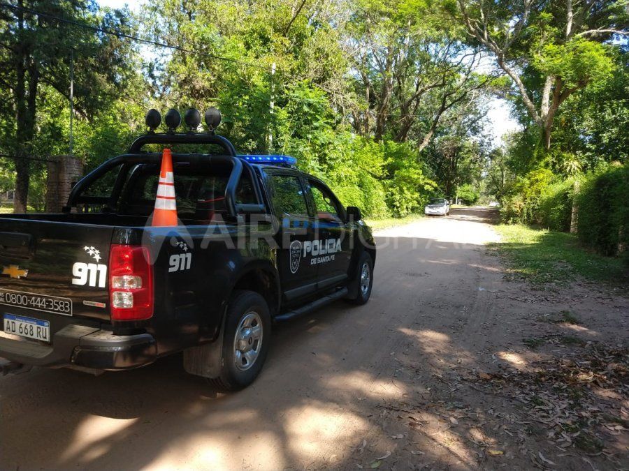 Presencia policial cerca de la casa de Miguel Frutos