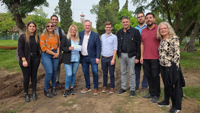 Felipe Michlig y Marcelo González recorrieron obras en la ciudad de Ceres y acercaron aportes gubernamentales