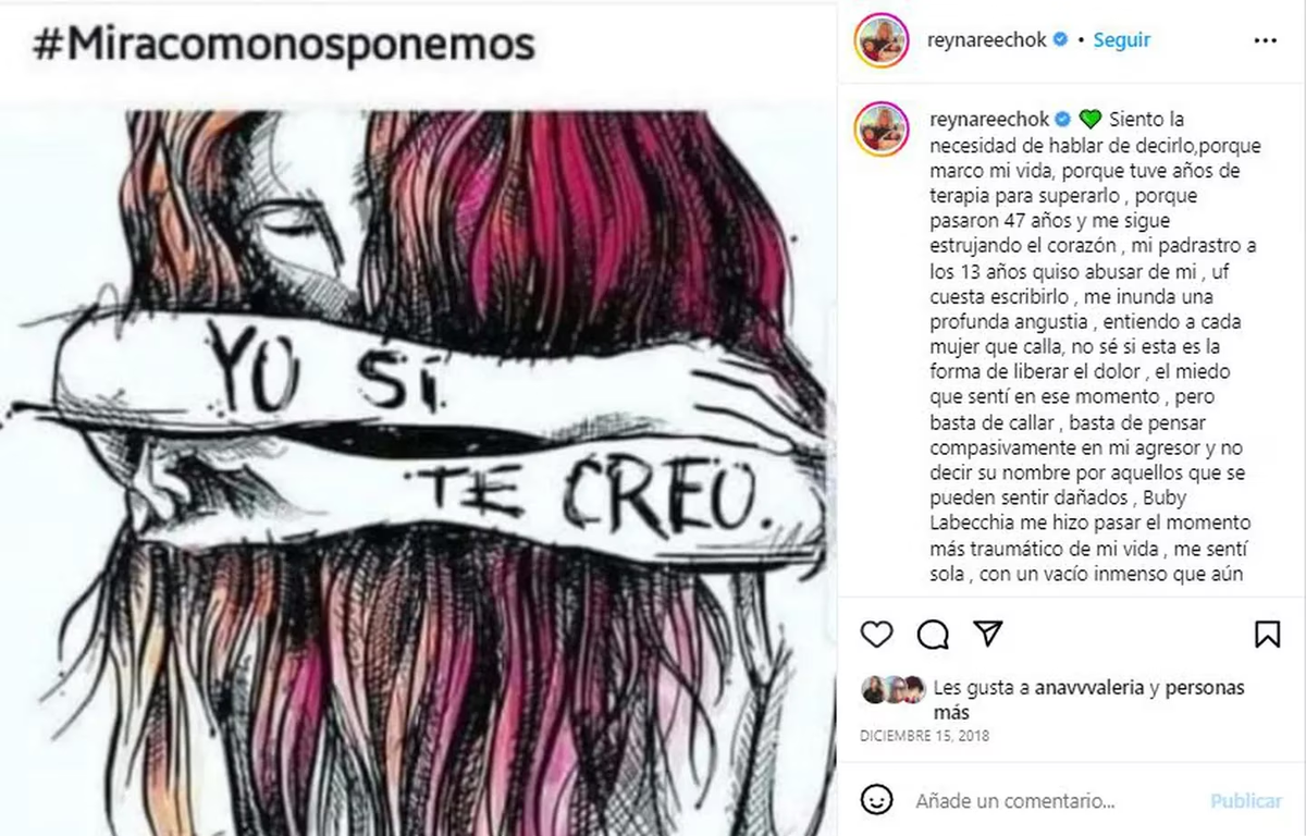 Reina Reech escribió un fuerte posteo en su cuenta de Instagram donde contó el abuso que sufrió.