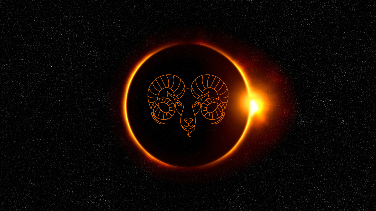Astrología eclipse de sol híbrido en Aries de abril 2023 y su