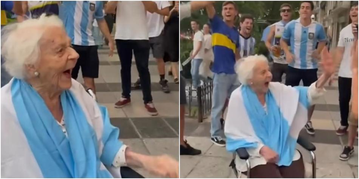 La esquina del edificio era una fiesta y ella parecía una artista de cine con sus aros, su bandera, su sonrisa y sus labios pintados.