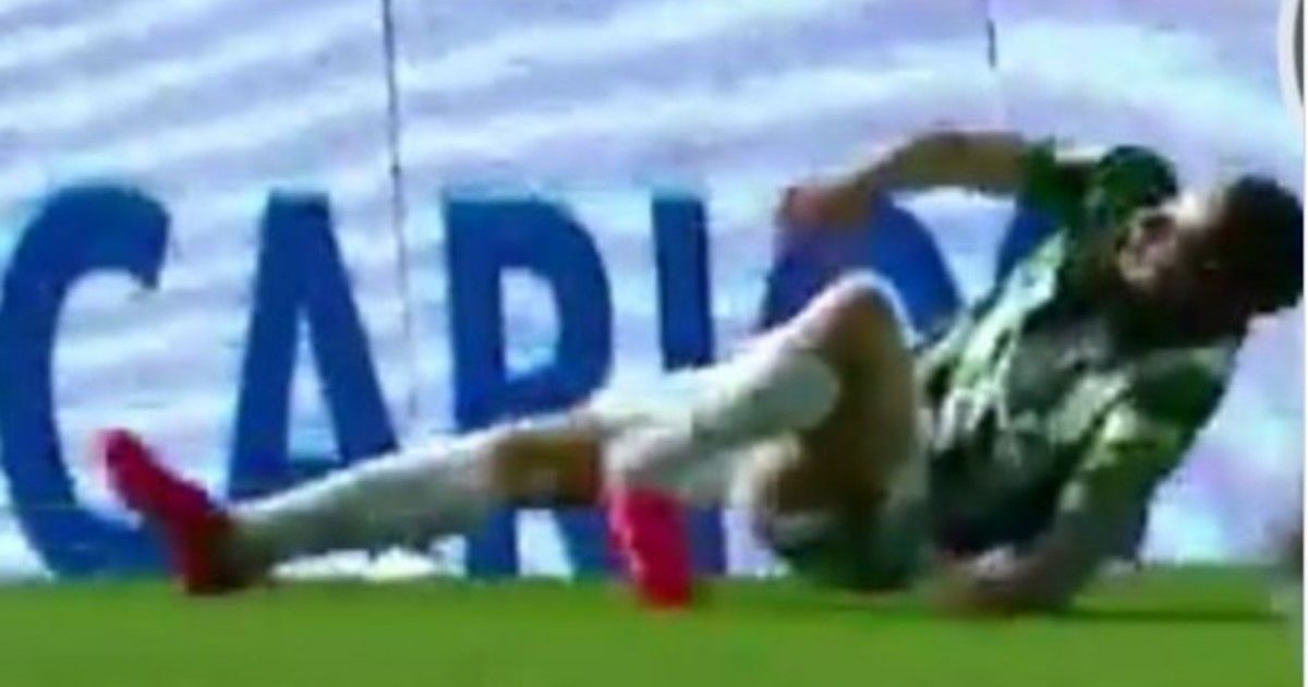 El momento de la fractura del Kitu Díaz. El momento de la fractura del Kitu Díaz.