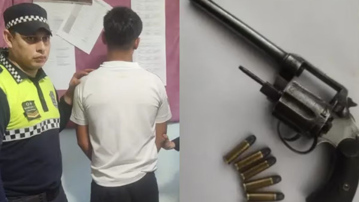 Los efectivos de la División Motorizada secuestraron el revólver y los seis proyectiles que el adolescente mantenía ocultos durante la clase de Biología.