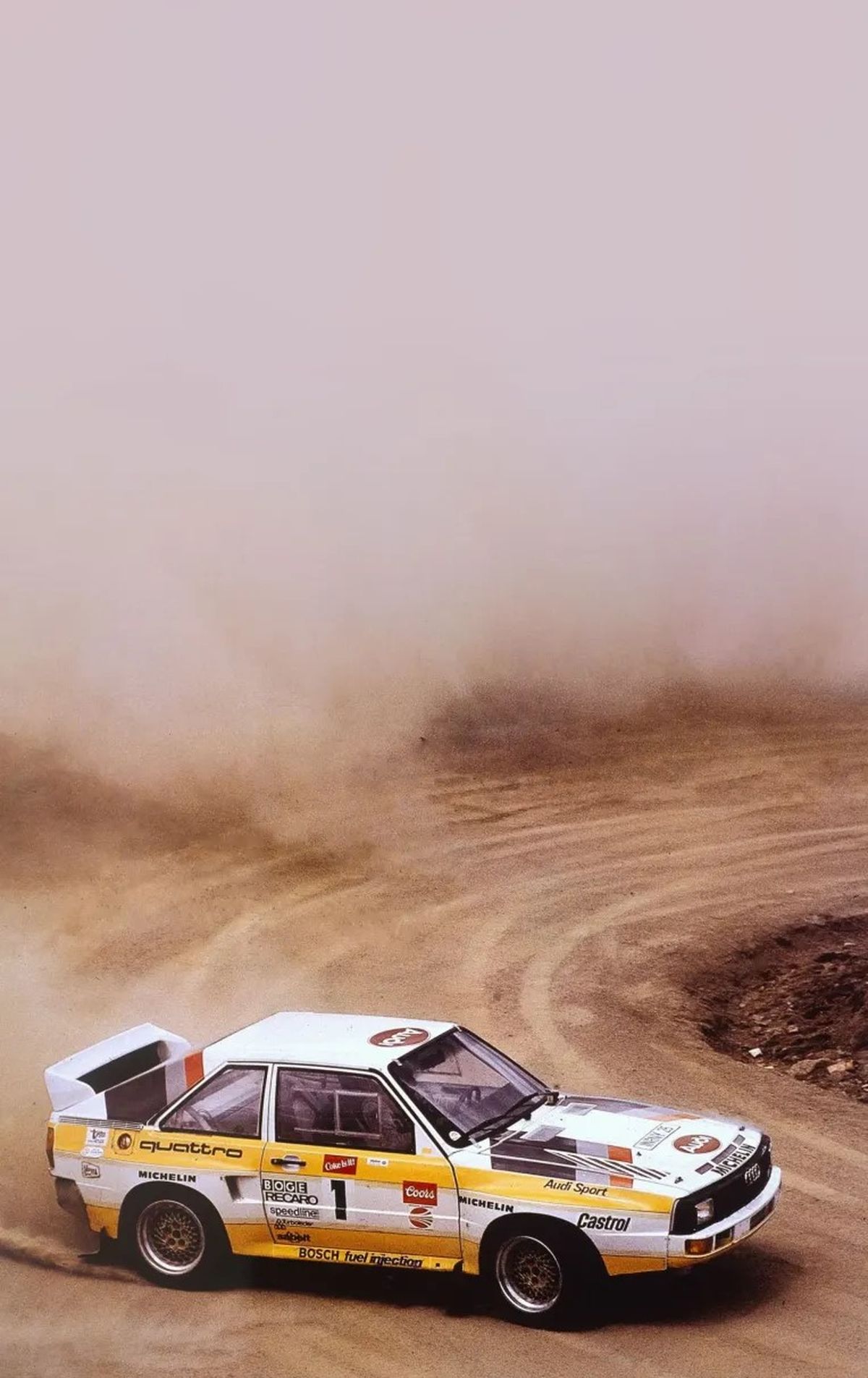 En 1985, Mouton se impuso en el extremadamente desafiante Pikes Peak International Hill Climb en Colorado, Estados Unidos, de 19,98 kilómetros –todo en ascenso– y de más de 156 curvas. Con un Audi Sport Quattro S1 (foto), fue la primera mujer en hacerlo y, además, batió por 13 segundos el récord de 1983 establecido por el local Al Unser, Jr. En 1985, Mouton se impuso en el extremadamente desafiante Pikes Peak International Hill Climb en Colorado, Estados Unidos, de 19,98 kilómetros –todo en ascenso– y de más de 156 curvas. Con un Audi Sport Quattro S1 (foto), fue la primera mujer en hacerlo y, además, batió por 13 segundos el récord de 1983 establecido por el local Al Unser, Jr.