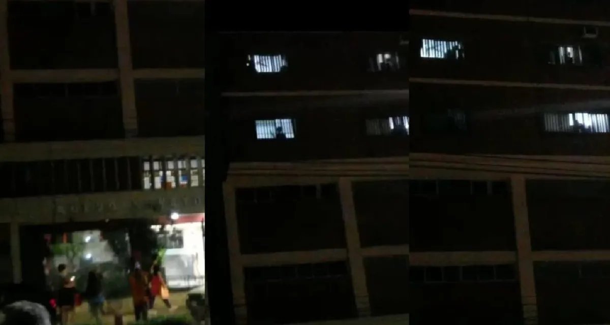 En pleno centro de la ciudad de Santiago del Estero se observó a pacientes golpeando las ventanas que daban a la calle y se escucharon gritos desaforados.