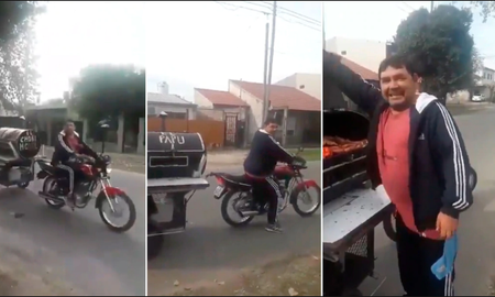 El “chori móvil”: el creador de la parrilla móvil que fue furor en las redes