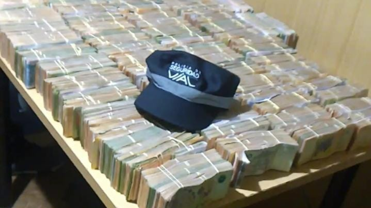 El dinero que secuestrpo la Policía de Seguridad Vial