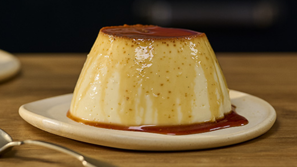 Flan casero con stevia.