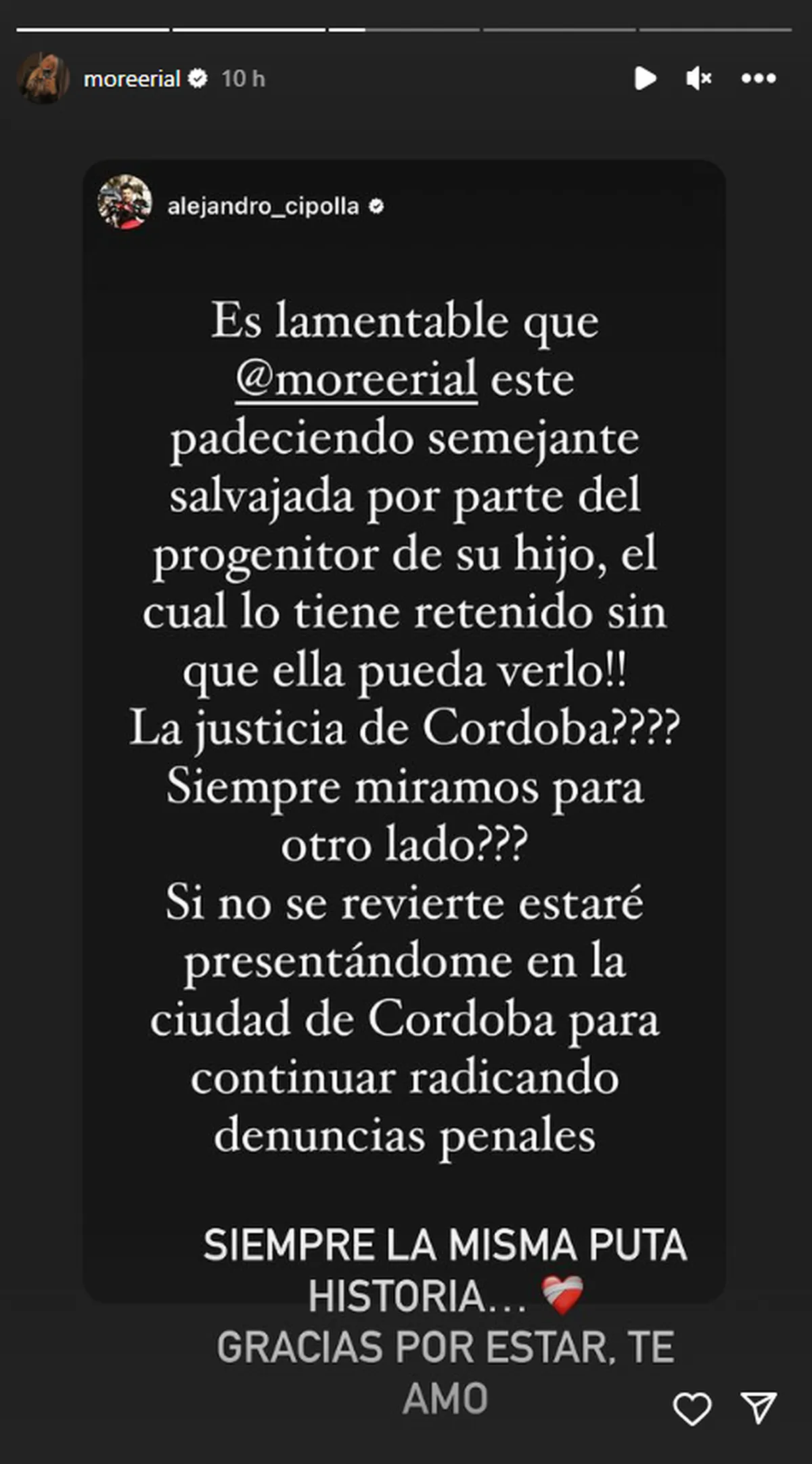 More Rial denunció que su ex, Facundo Ambrosioni, no la deja ver a su hijo. More Rial denunció que su ex, Facundo Ambrosioni, no la deja ver a su hijo.