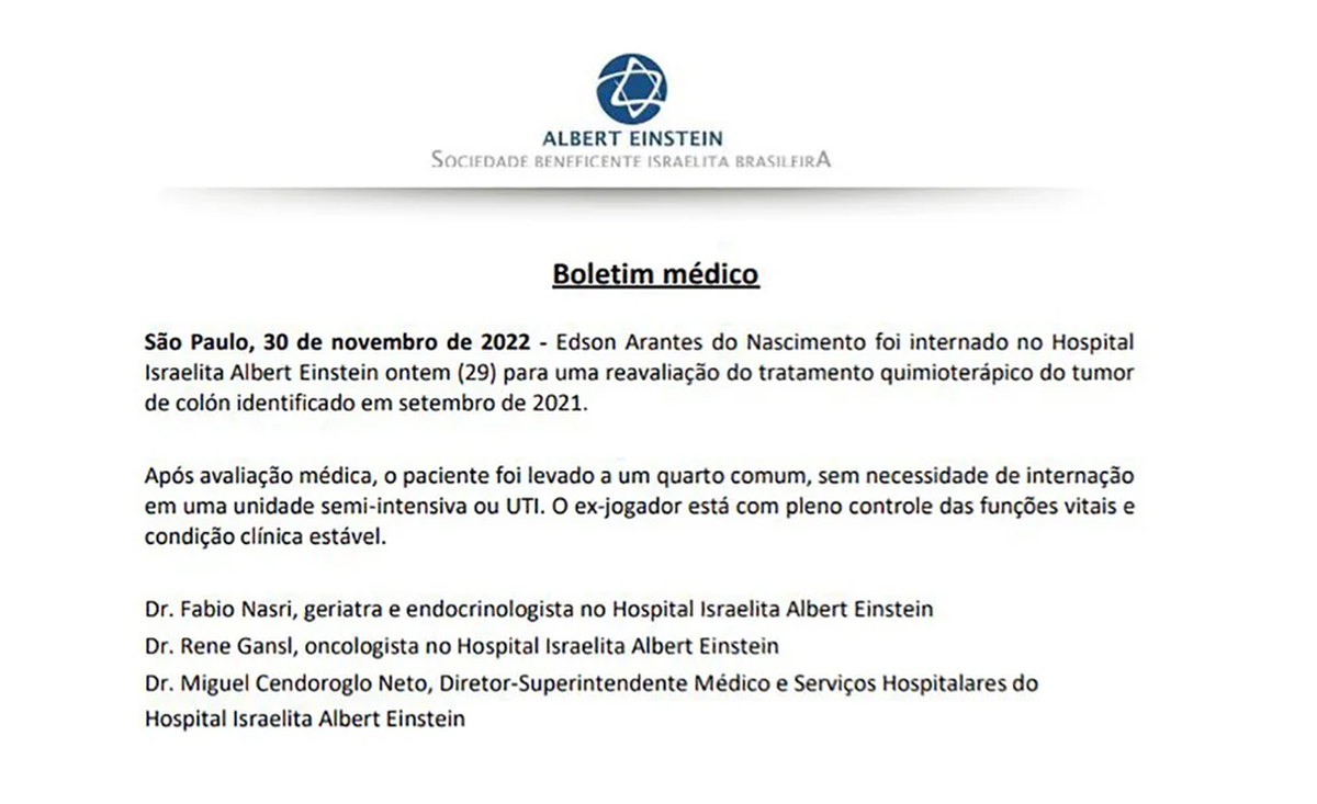 Último parte médico.