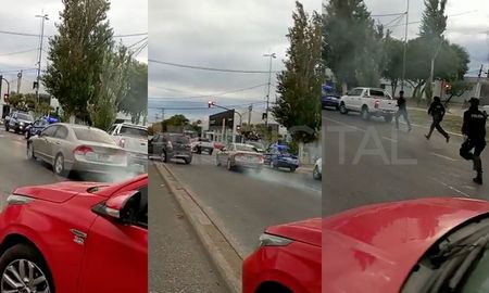 Captura del video que registró el dueño del auto chocado en López y Planes e Iturraspe Captura del video que registró el dueño del auto chocado en López y Planes e Iturraspe